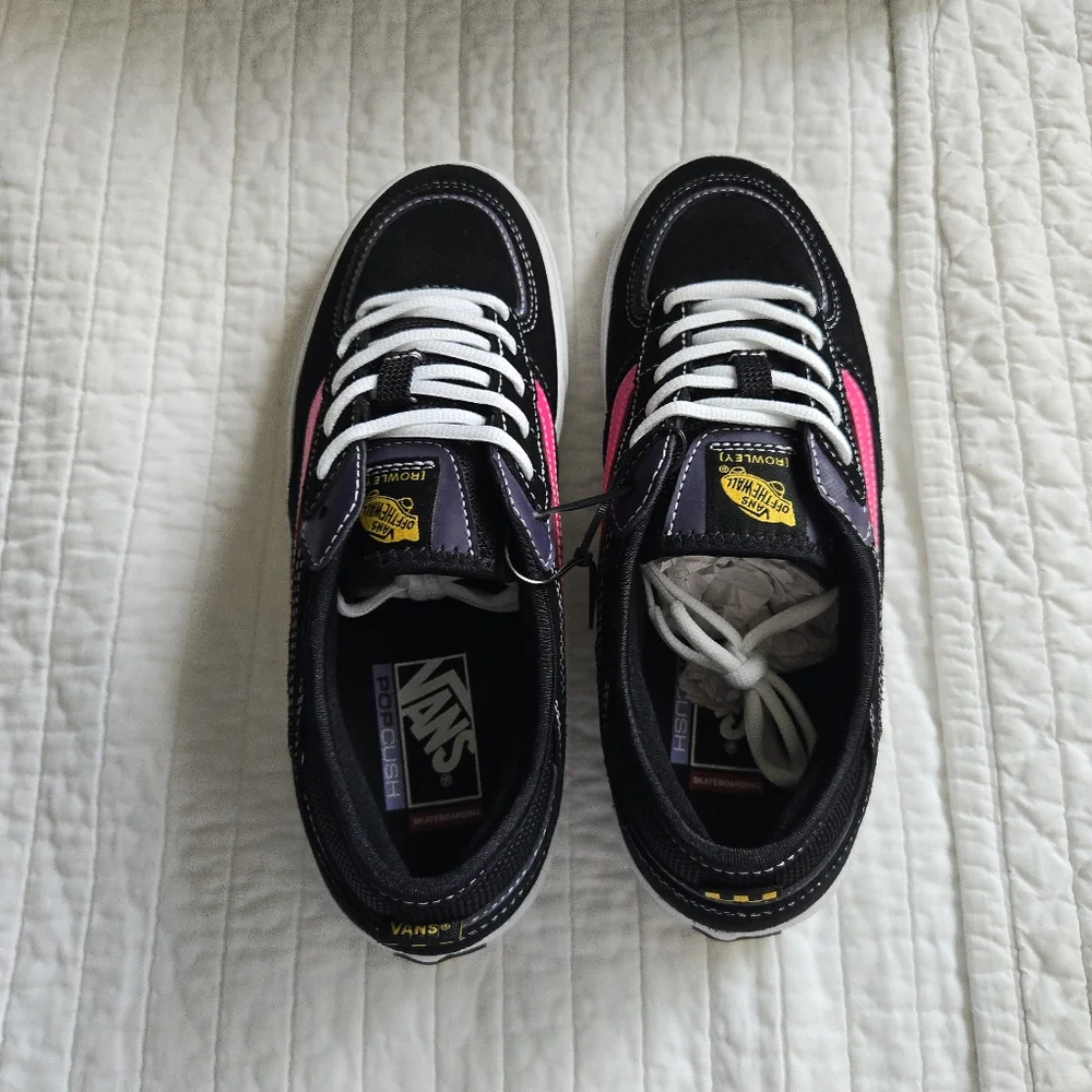Vans Rowley Skate Women 9.5 Pop Cyber Pink  And Black Y2k 022026 - Picture 9 of 10